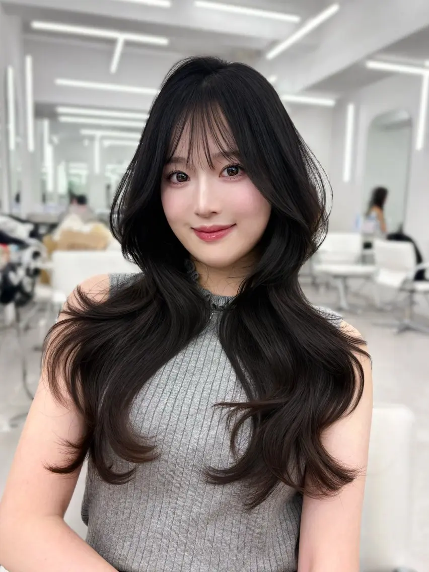 ロング 韓国風ヘア 似合わせカット 韓国ヘア🎀 もかのヘアスタイル