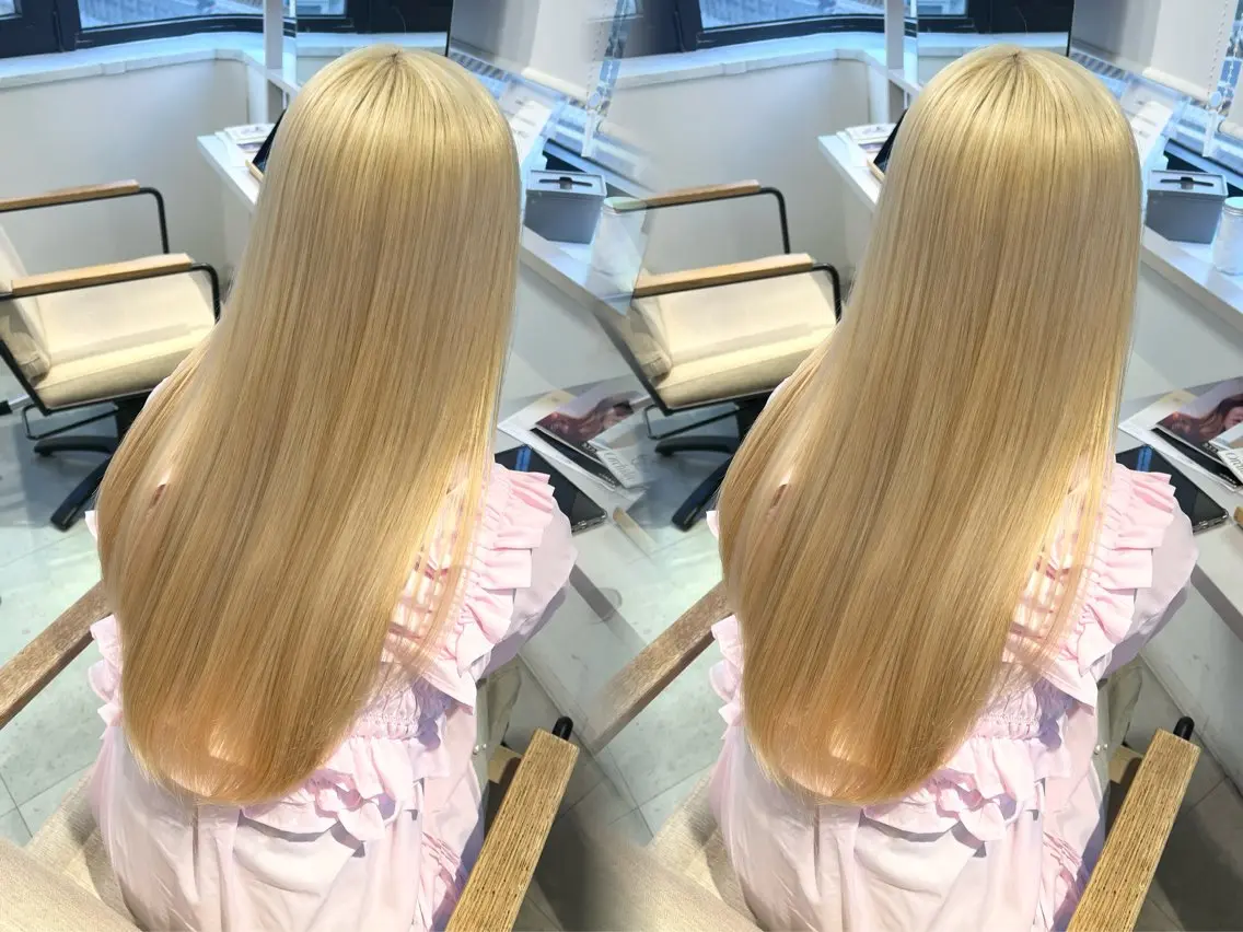 ロング カラー ブリーチ ayaka🫧 梅田ダブルカラーのヘアスタイル