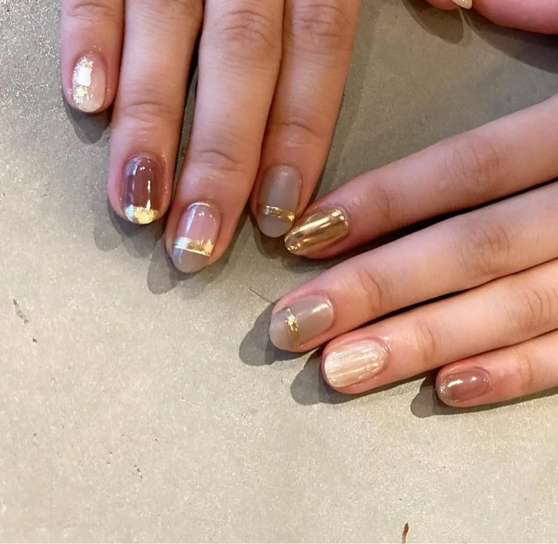 ネイル アートネイル 長さ出し ジェルネイル マットネイル ミラーネイル ハンドネイル nail salon Soeurのネイルデザイン