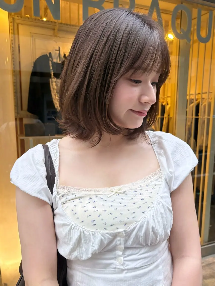 ミディアム カラー カット ヘアカラー トリートメント なぎさ 🎀 / 透明感カラー/心斎橋のヘアスタイル
