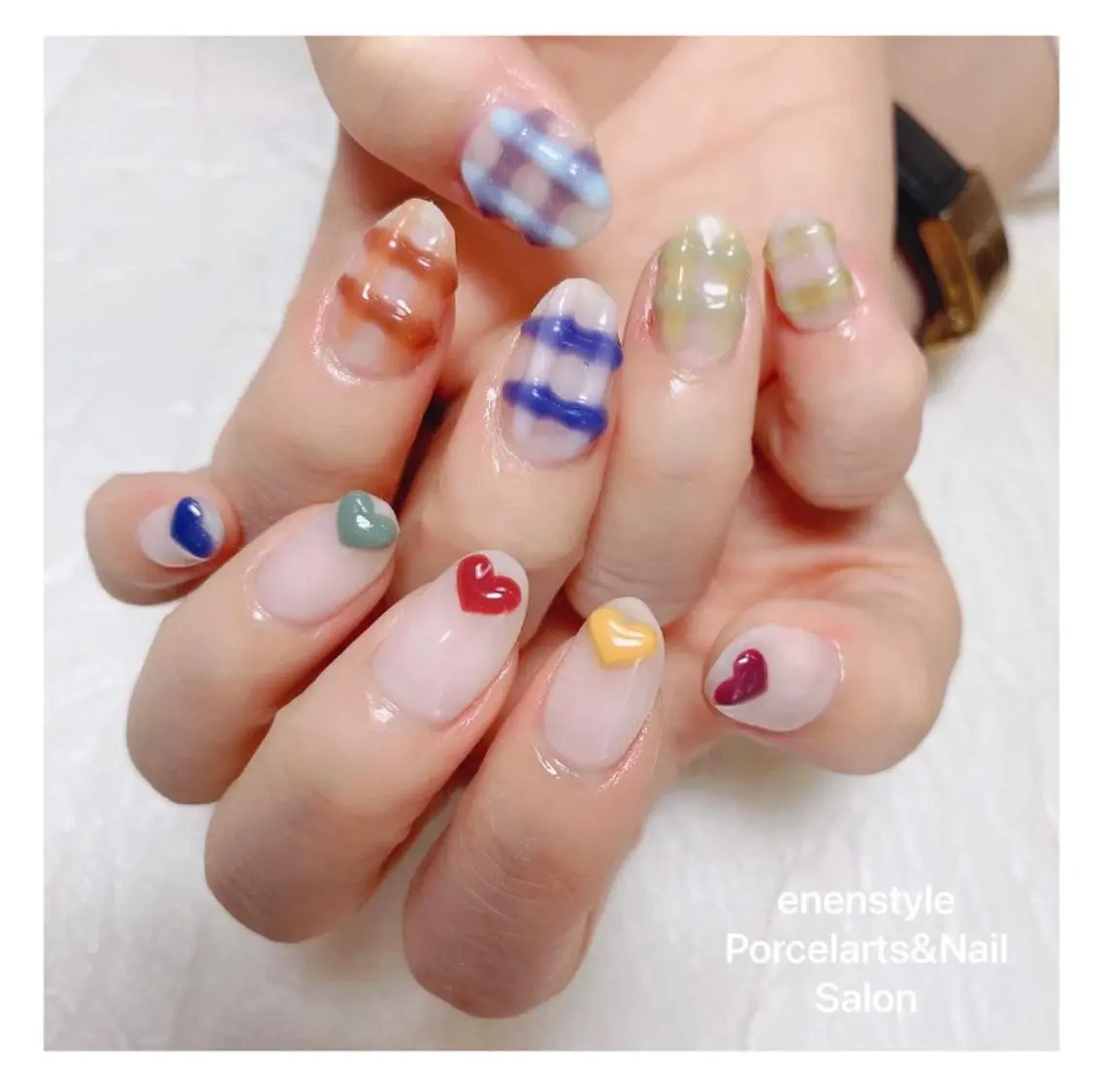 ミディアム ネイル 🐾enen style 🐾のネイルデザイン