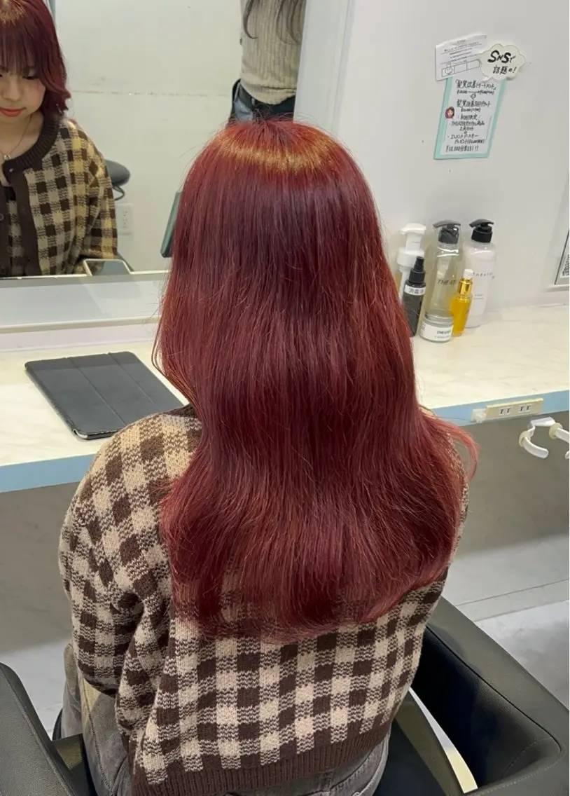 ロング カラー ヘアカラー トリートメント 🇰🇷韓流暖色ヘア 🍒saaya🍒のヘアスタイル