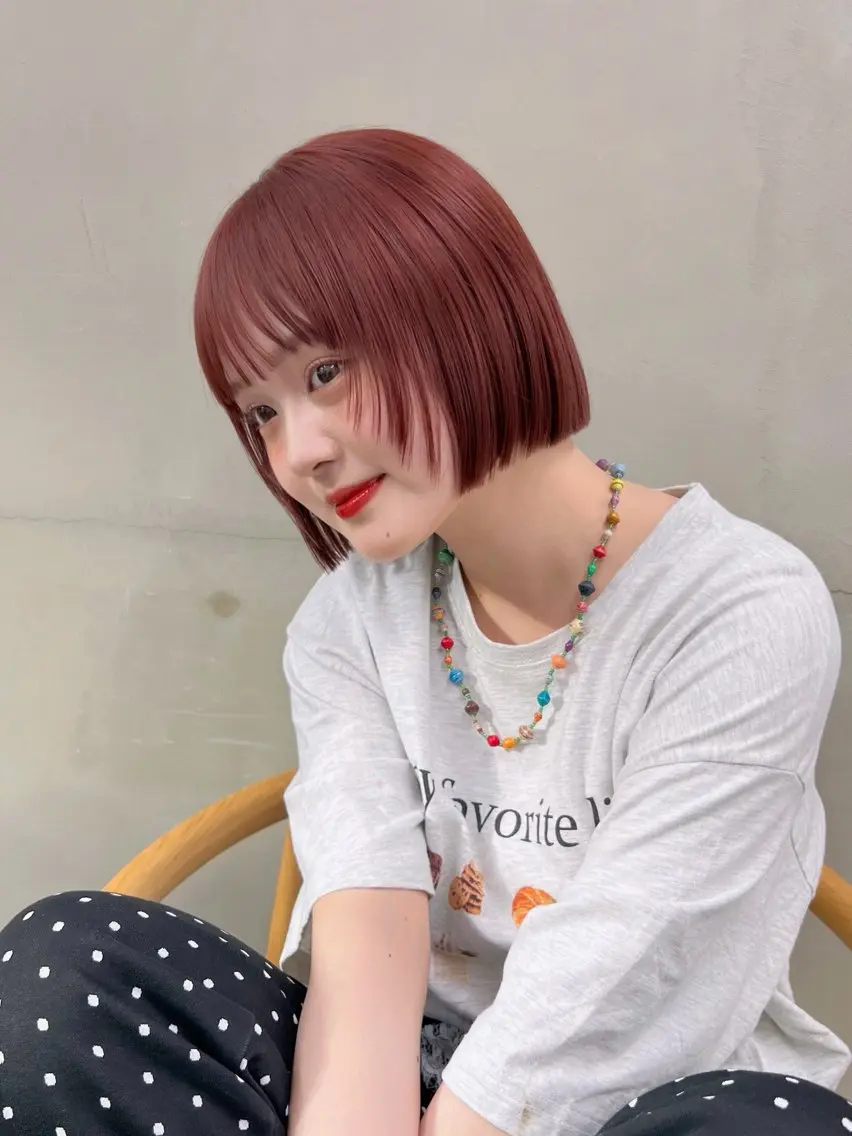 ショート カラー 🥑🫧田實 紗和 ボブ/暖色カラー🩰のヘアスタイル