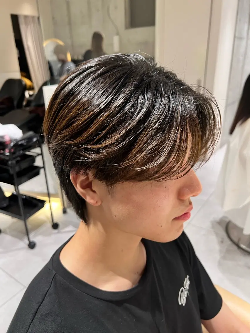 メンズ センターパート 似合わせカラー× ウルフカット/ホマレのヘアスタイル