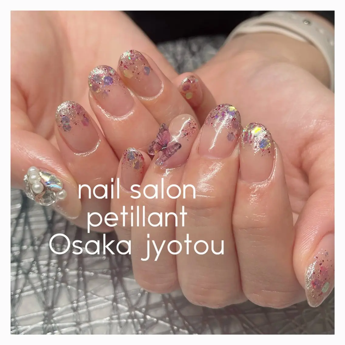 ネイル アートネイル グラデーション ラメ(グリッター) シンプルネイル nail salon petillantのネイルデザイン