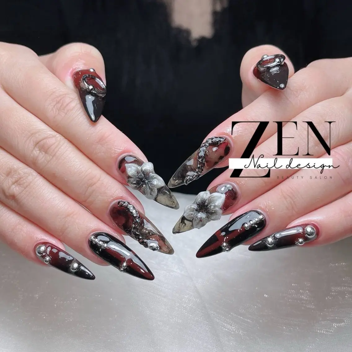 ネイル チークネイル フレンチネイル ジェルネイル 韓国ネイル マグネットネイル ハンドネイル Zen Nail Design 池袋のネイルデザイン