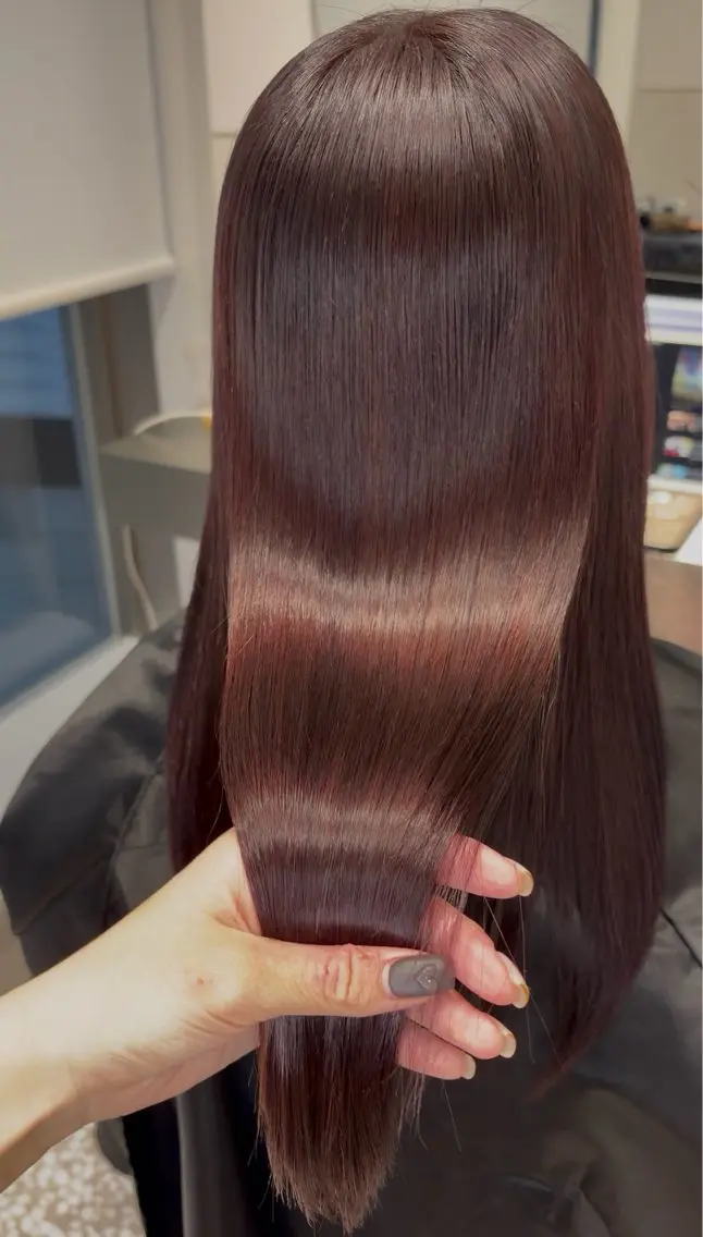 ロング カラー ブラウンカラー ココアブラウン 髪質改善 トリートメント ヘアカラー トリートメント 🌿マンツーマン/ 池袋/個室/岸田恵のヘアスタイル