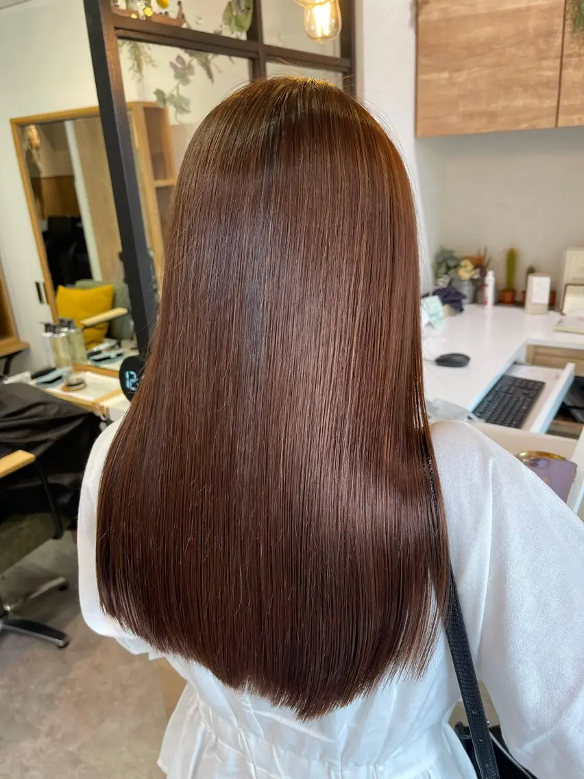 ロング カラー ブラウンカラー ヘアカラー うる艶カラー 顔周りカット♡ikuのヘアスタイル