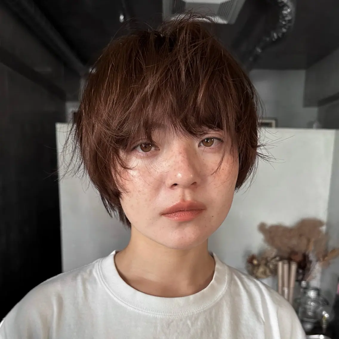 ショート カラー カット ヘアカラー トリートメント 前野 日奈のヘアスタイル