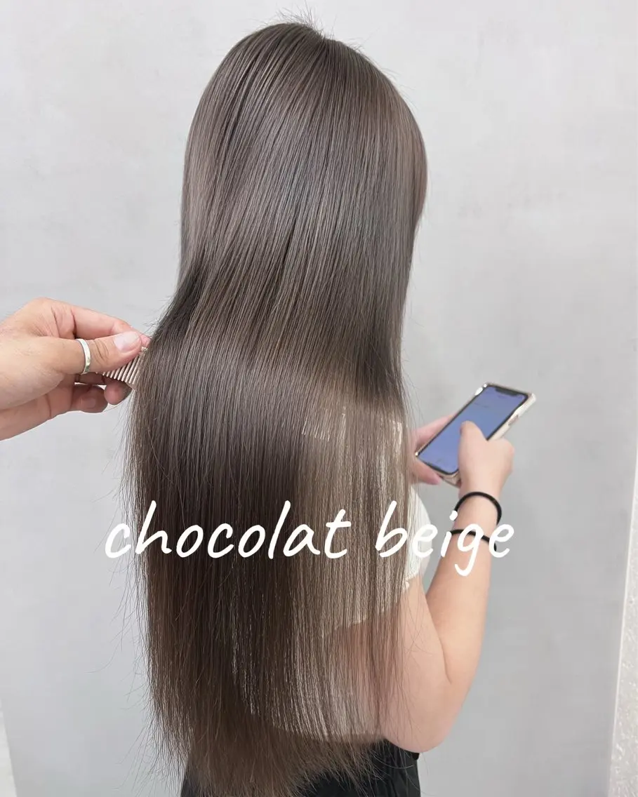 セミロング カラー ヘアアレンジ ベージュカラー ブリーチ ミルクティーベージュ ヘアカラー トリートメント ヘッドスパ ヘアセット 大宮/山口 竣也のヘアスタイル