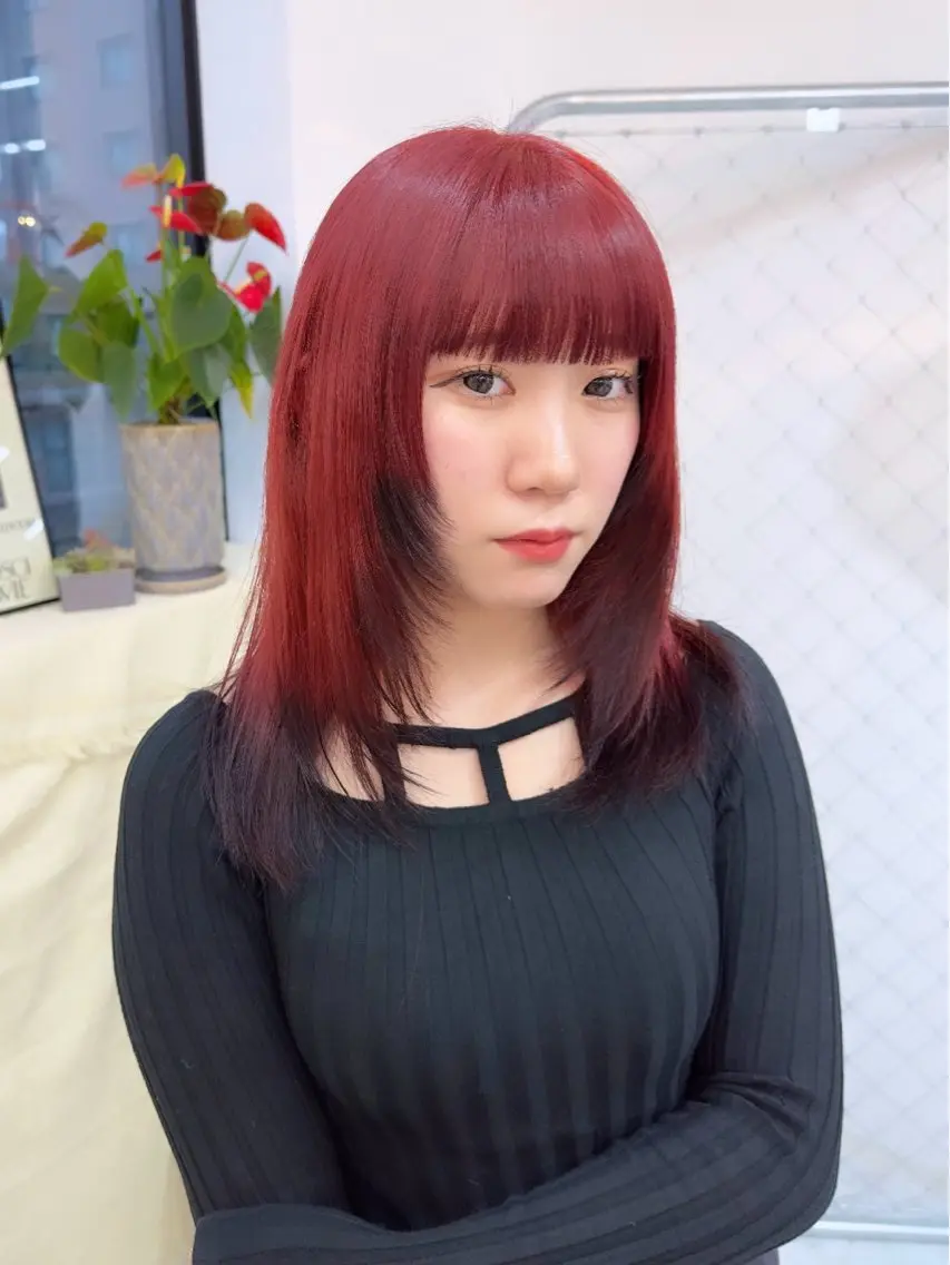セミロング レイヤーカット カット ヘアカラー トリートメント 🤍ムラ修正ブリーチ 🤍原宿/YUUのヘアスタイル