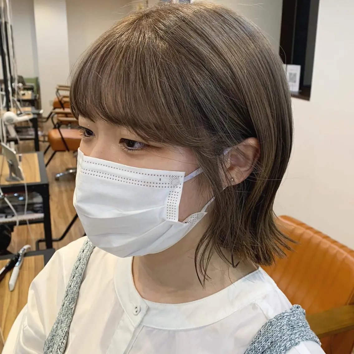 ミディアム カラー グレージュ 【韓国風くびれヘア】 joule小木曽輝のヘアスタイル