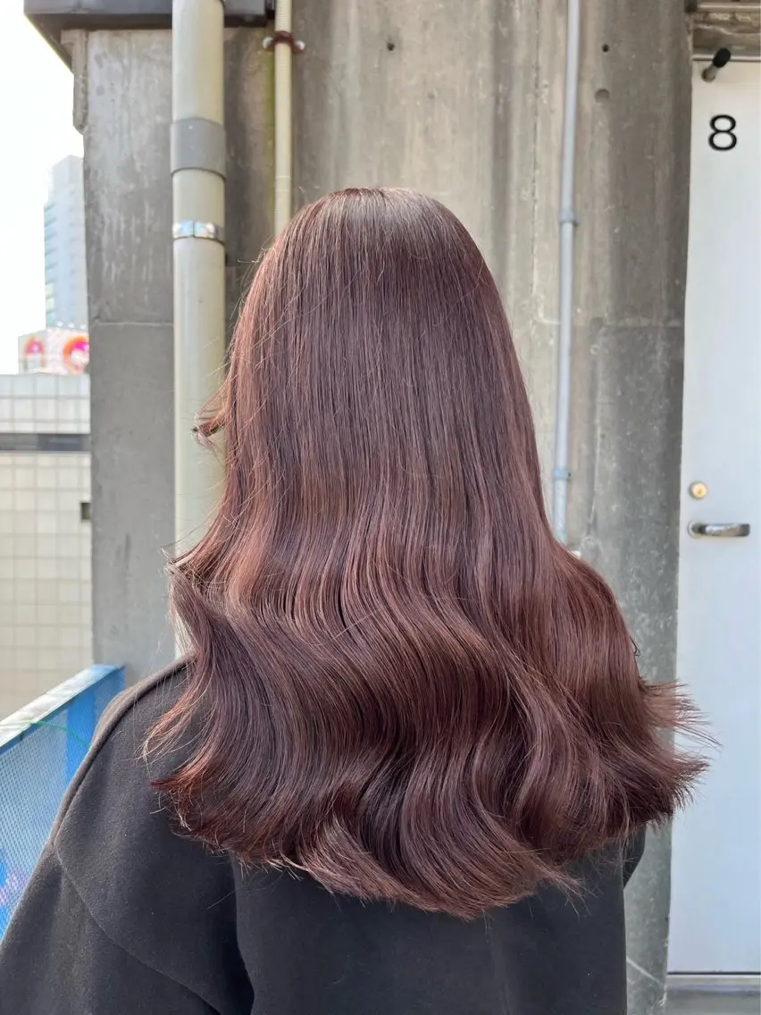 ロング カラー ラベンダーカラー ピンクカラー ピンクラベンダー ヘアカラー トリートメント 表参道/透明感カラー /暗髪/ジュキヤのヘアスタイル