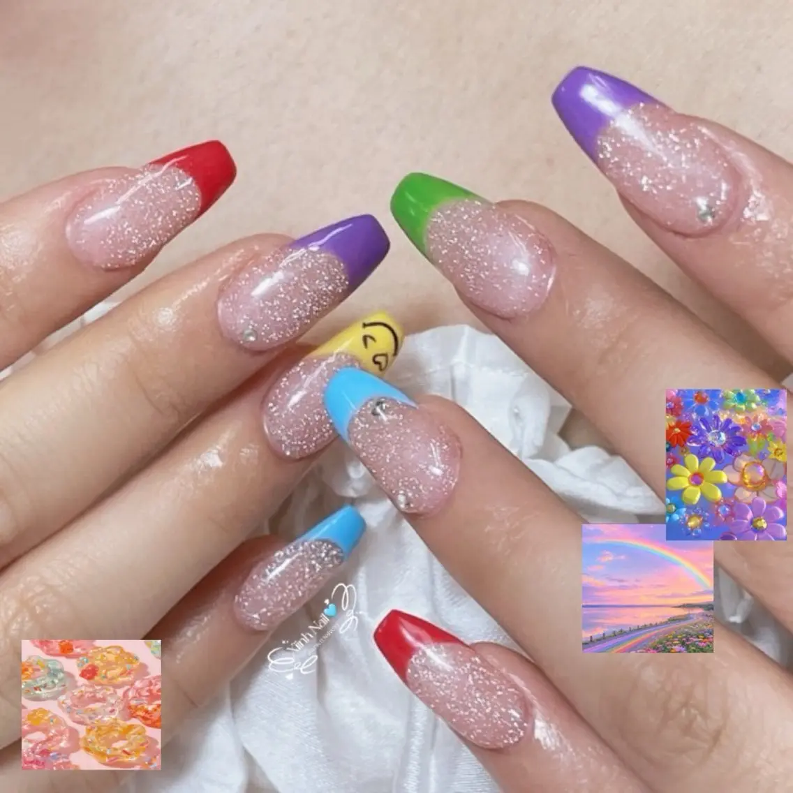 ネイル チークネイル 桜ネイル 長さ出し フラワーネイル フットネイル ハンドネイル XIINH NAIL SALONのネイルデザイン