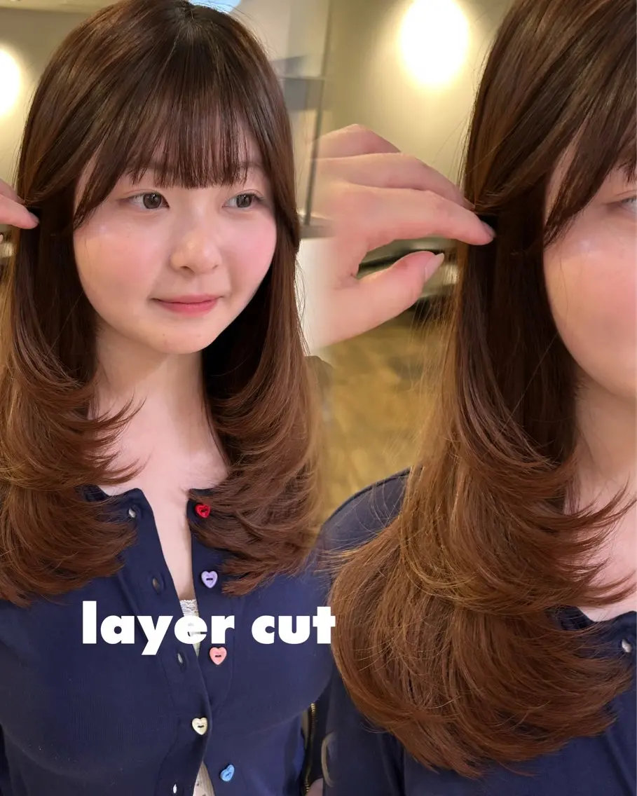 ロング カラー レイヤーカット カット ヘアカラー トリートメント rina /レイヤー /ヘルシーヘアのヘアスタイル