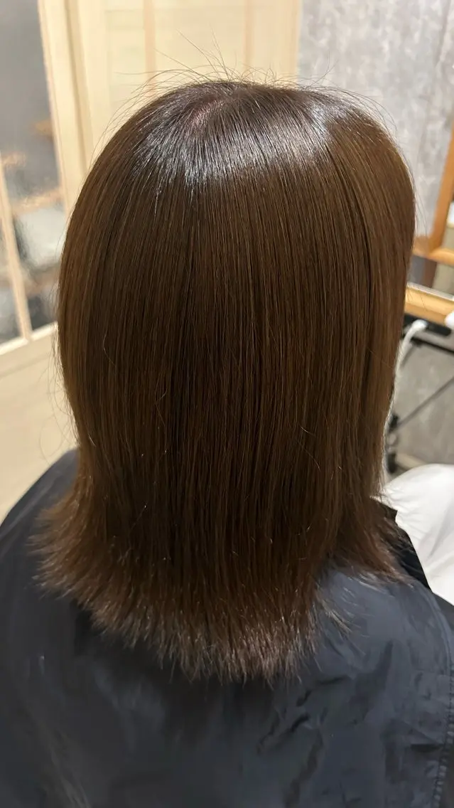 セミロング カラー 似合わせ 顔周りYUUGAのヘアスタイル