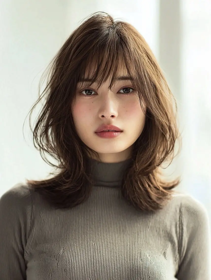 セミロング 縮毛矯正 絶対綺麗な暖色カラー 🎯あります✨増渕✨のヘアスタイル
