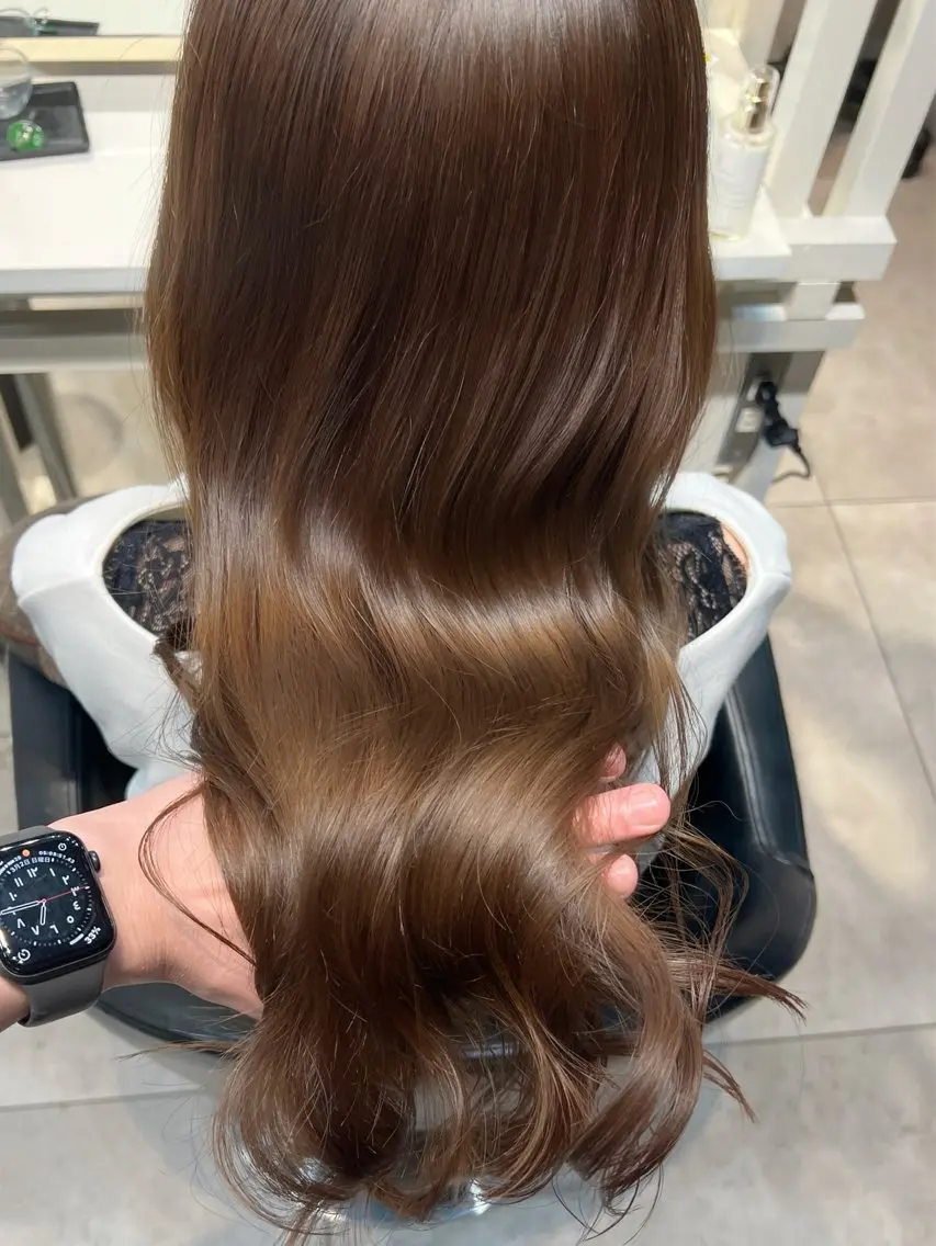 ロング カラー ヘアカラー トリートメント 恵比寿韓国レイヤー× 艶透明感カラー大場のヘアスタイル