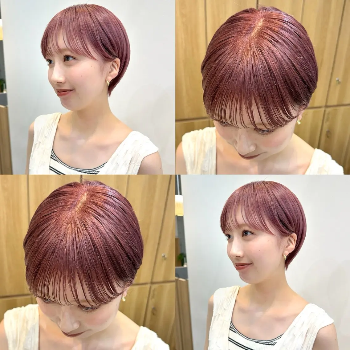 ショート カラー ベージュカラー ブリーチ ブラウンカラー ダブルカラー ハイトーンカラー 顔まわり🥨レイヤー /透明感/水口舞奈のヘアスタイル