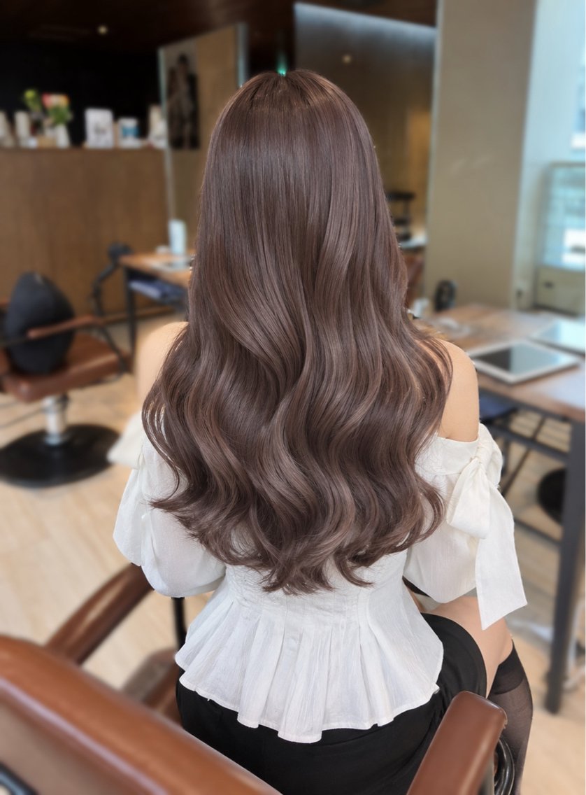 ロング カラー ヘアカラー トリートメント みこ🌙艶カラー/ ブラウン/ベージュのヘアスタイル