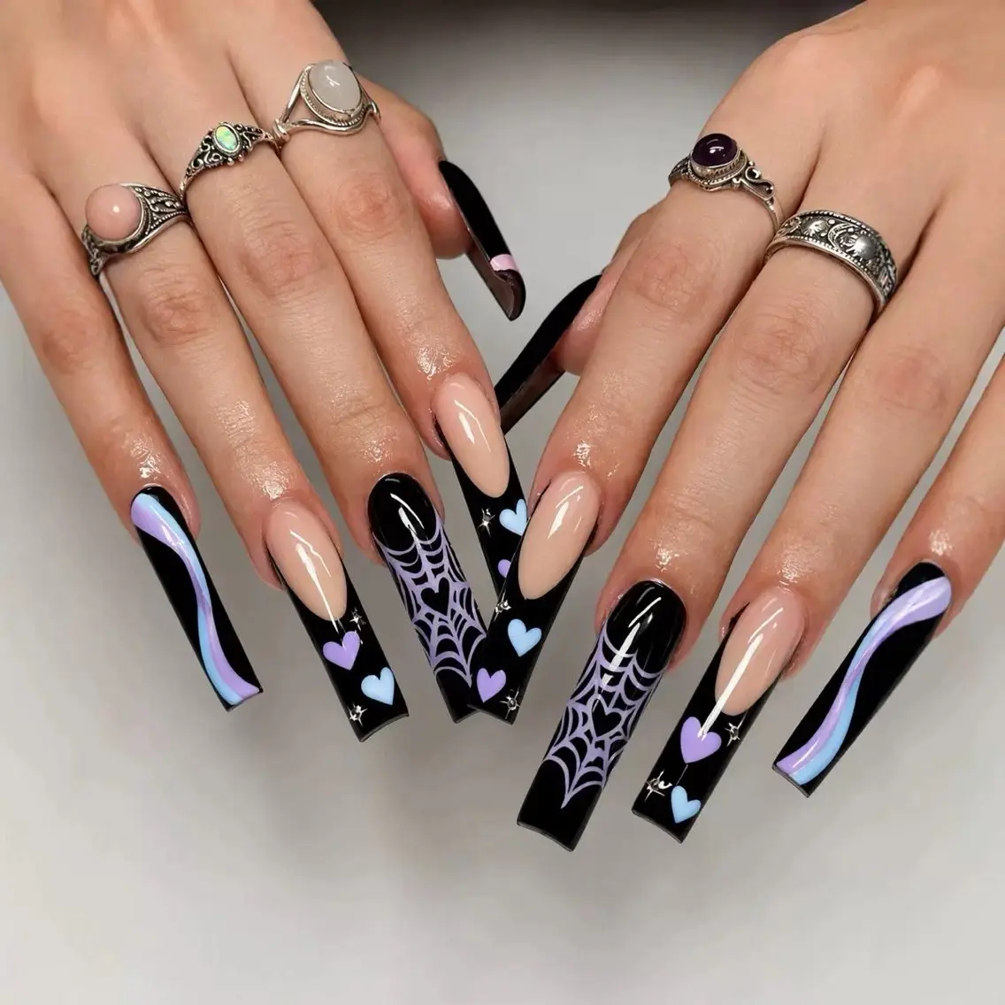 ネイル 長さ出し ハート 韓国ネイル ロングネイル 持ち込み ハンドネイル ハンドケア Min nail サロン渋谷のネイルデザイン