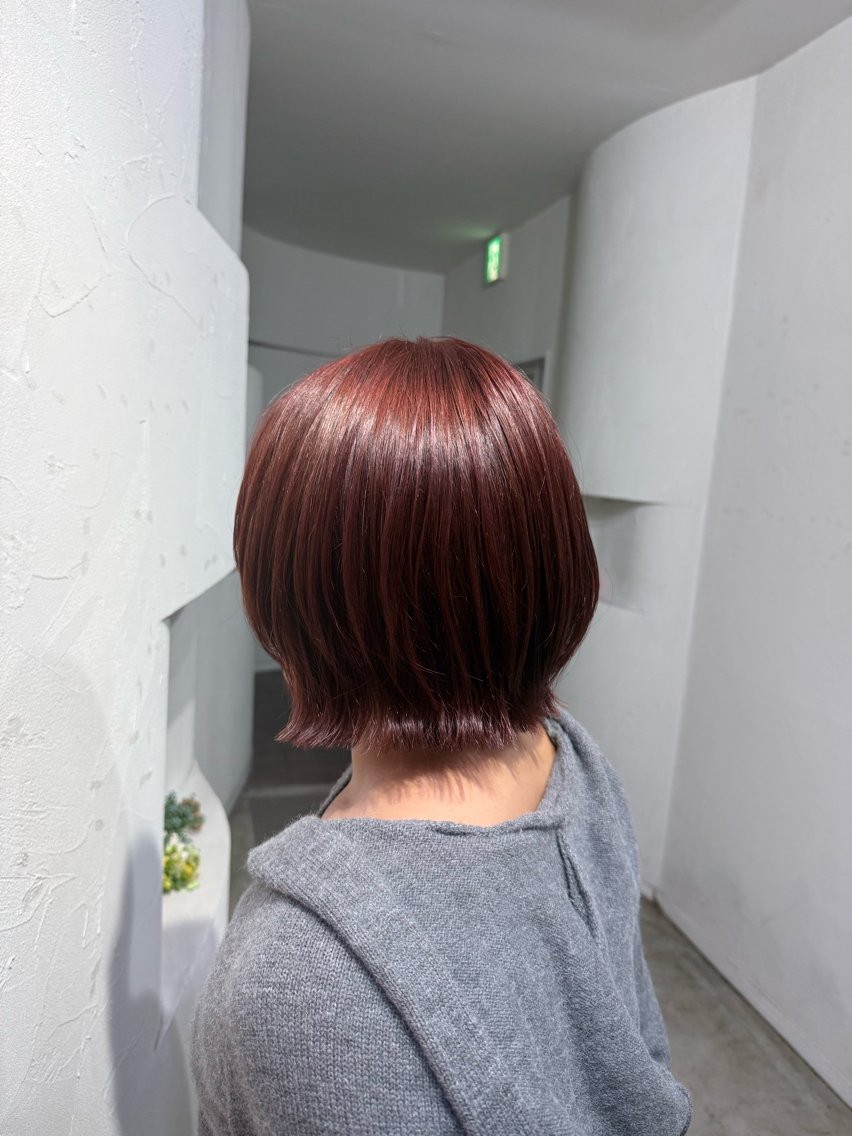 ショート カラー ボブ ハッシュカット カット ヘアカラー Hikari／暖色／ ブラウンカラー🤍のヘアスタイル