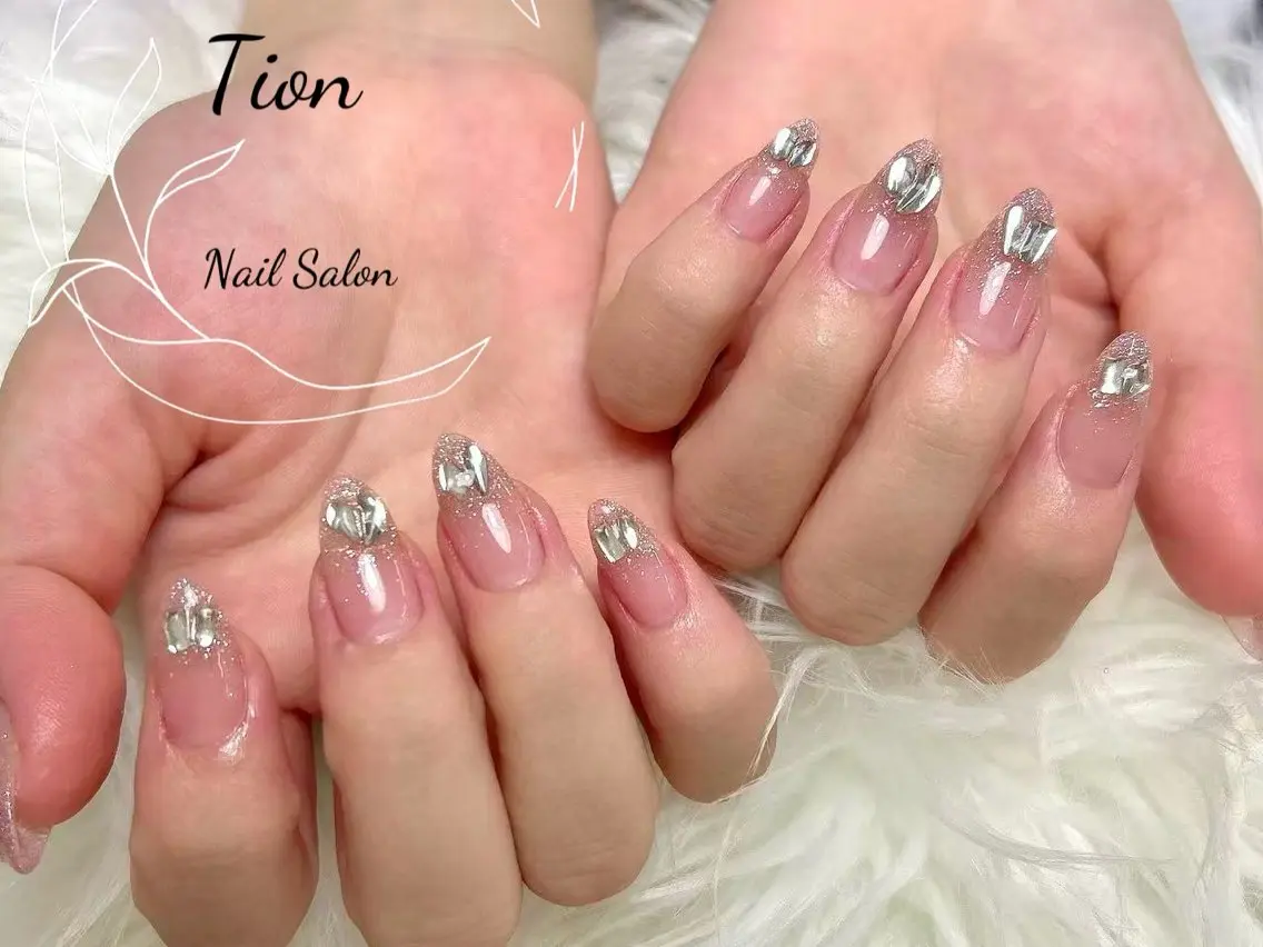 ネイル チークネイル 長さ出し フットネイル フレンチネイル ジェルネイル Nailsalon Tion武蔵小杉店のネイルデザイン