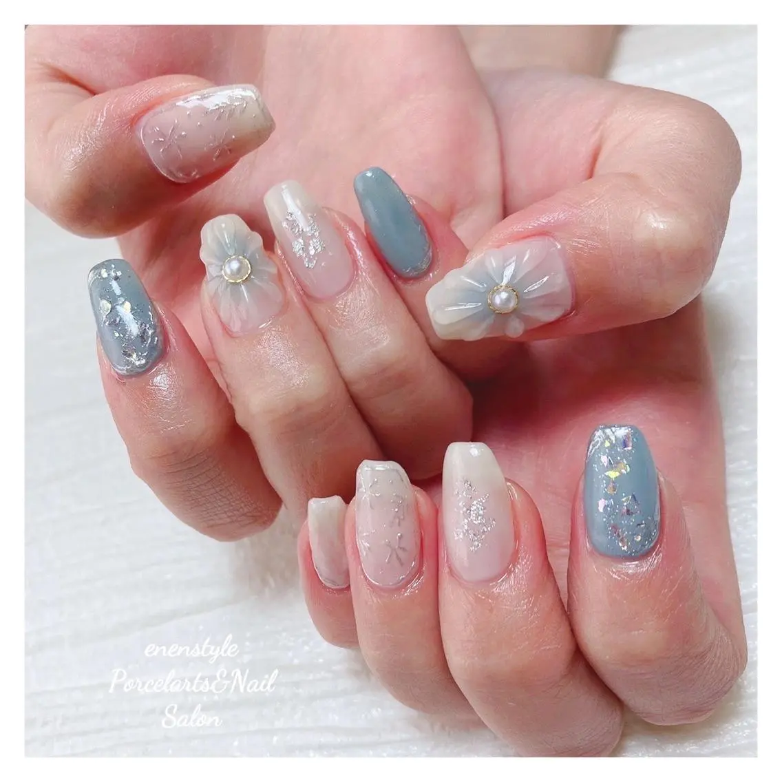 ミディアム ネイル 🐾enen style 🐾のネイルデザイン