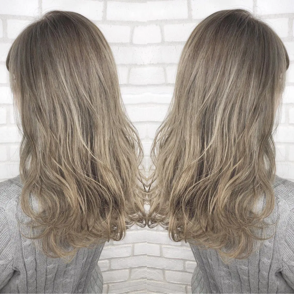 ロング カラー ベージュカラー ブリーチ 小島 侑衣のヘアスタイル