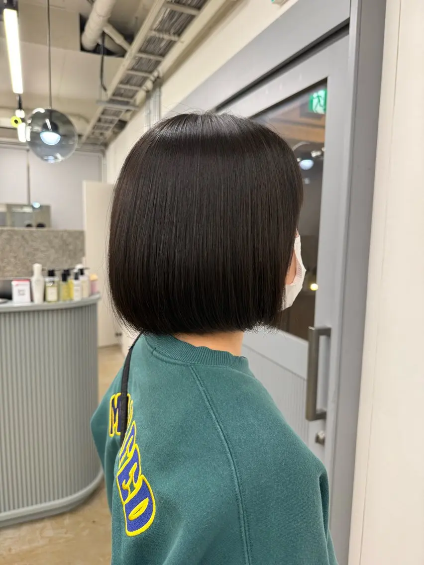ショート ボブ 縮毛矯正 鹿児島/カットモデル /髪質改善/あやかのヘアスタイル