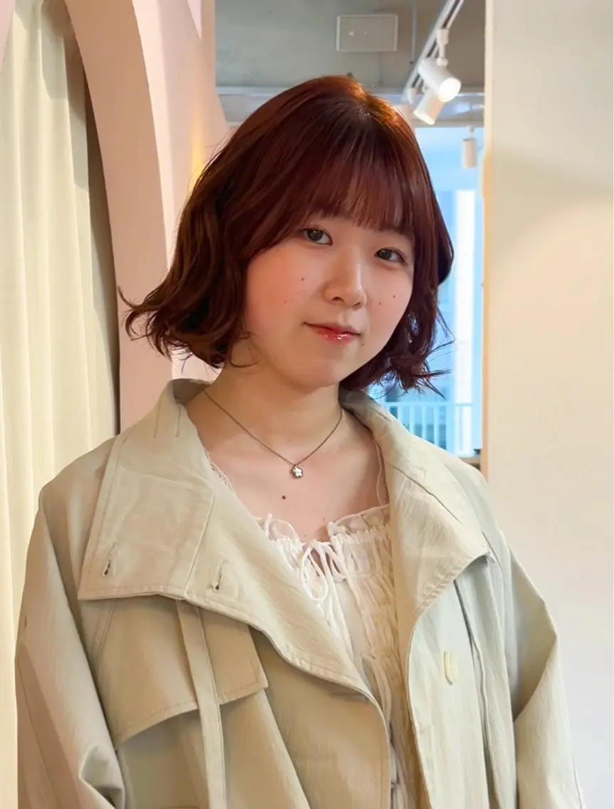 ミディアム ピンクブラウン seek北梅田 HINA🍑✨のヘアスタイル