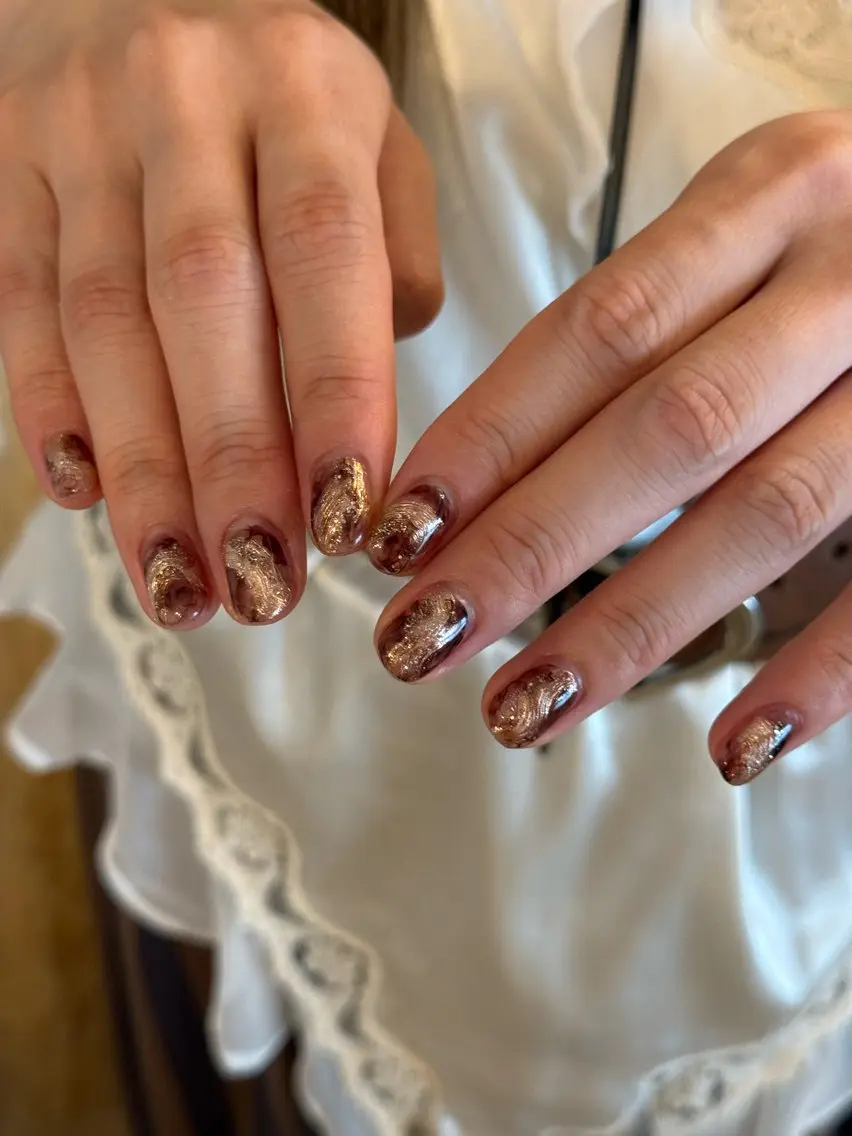 ネイル ブラウン ハンドネイル filonnail asukaのネイルデザイン