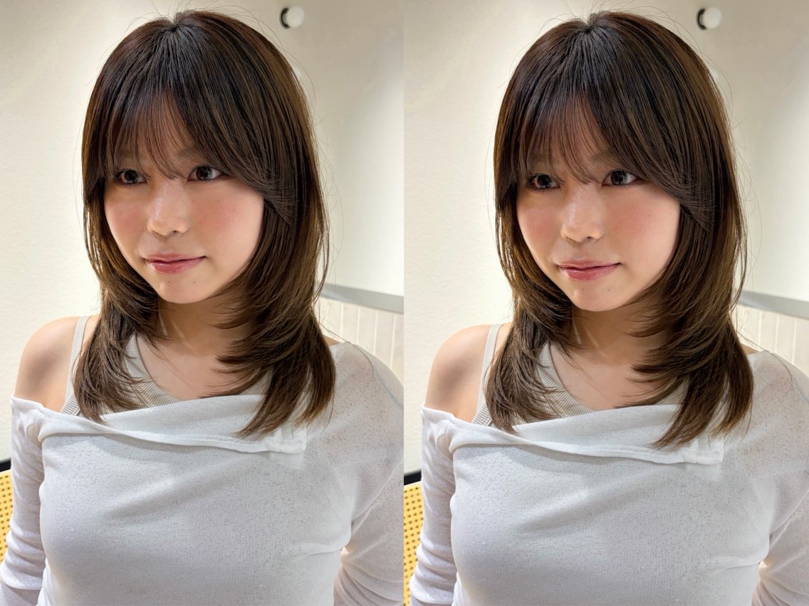ミディアム カラー カット ヘアカラー -みつま はるな-のヘアスタイル