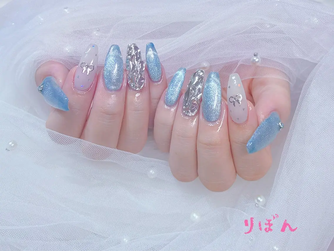 セミロング ハンドネイル りぼん Re:Bonrのネイルデザイン