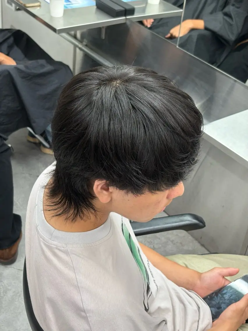 ミディアム カラー パーマ メンズ カット ヘアセット 🔥最強メンズ特化/ パーマの達人🔥風見のヘアスタイル