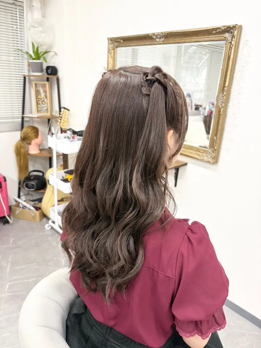 ヘアアレンジ 結婚式・ブライダル 三つ編み ヘアセット ヘアサロン ミカヅキのヘアスタイル