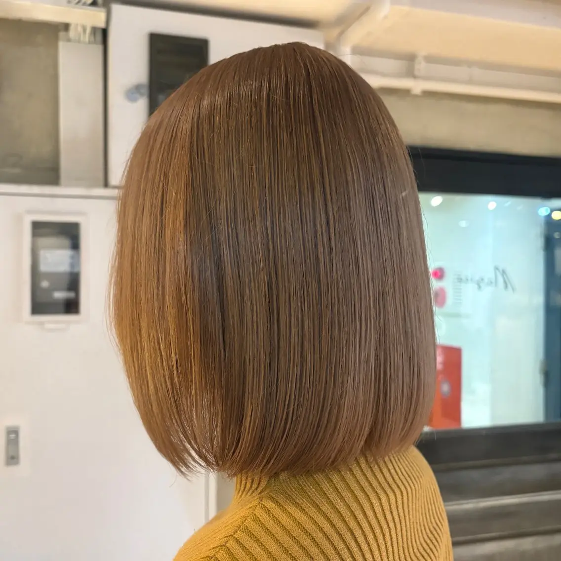 ミディアム カラー ヘアカラー トリートメント ヘアセット 🫧ハイトーン×艶 カラー🫧 Rionのヘアスタイル