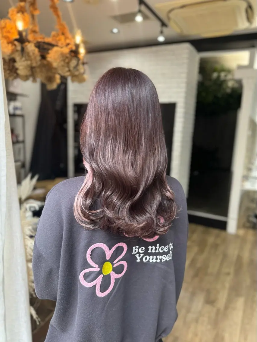 ロング カラー ヘアアレンジ ヘアカラー トリートメント あおい 🍒暖色カラーのヘアスタイル