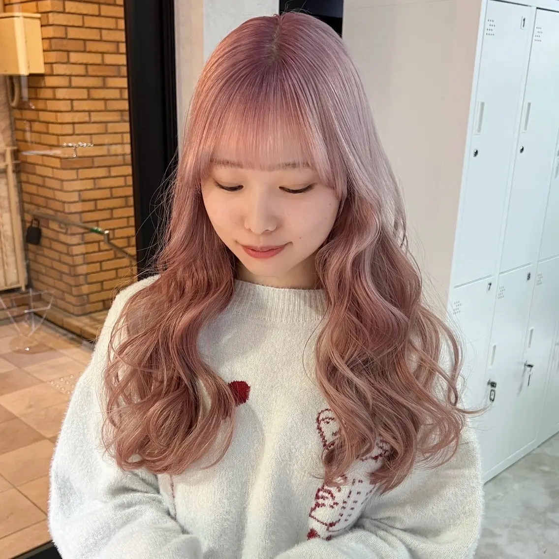 ロング カラー ベージュカラー ピンクカラー ホワイトピンク ヘアカラー トリートメント 🎀ダブルカラー/ ピンク×ガーリー🎀のヘアスタイル