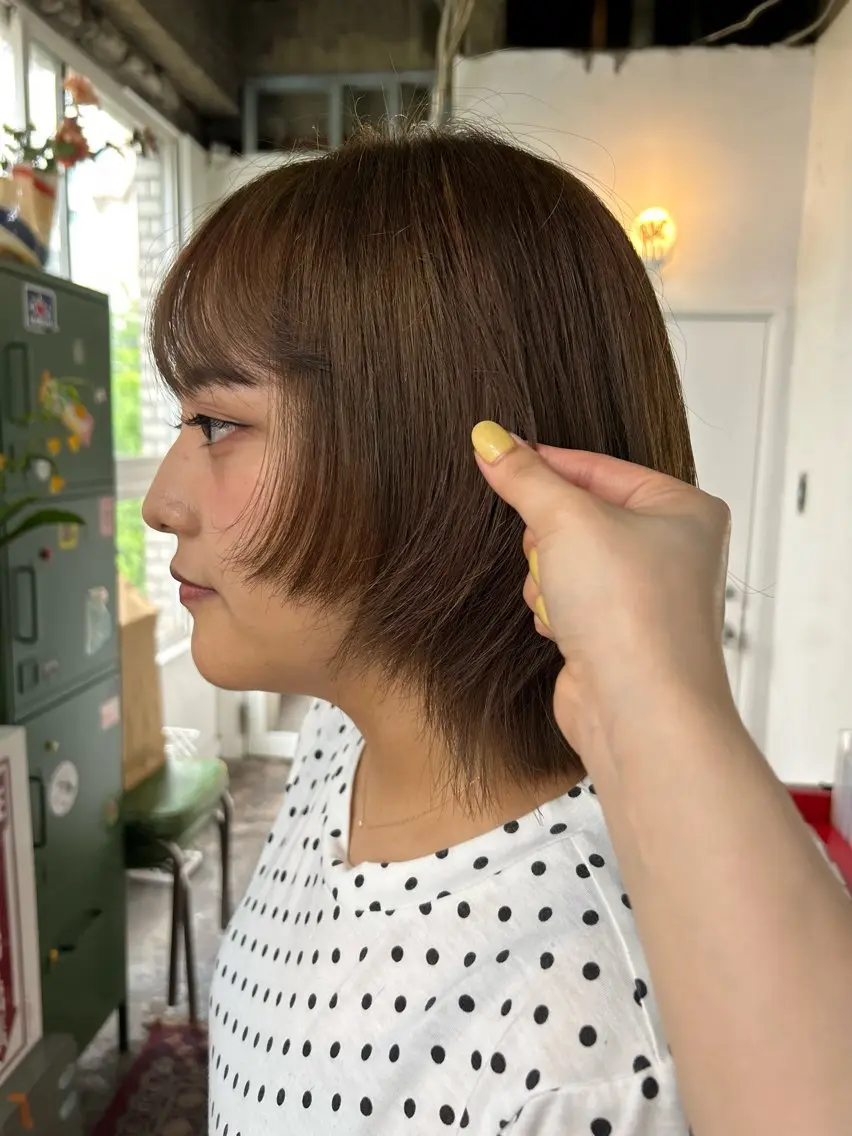 ミディアム カラー ブラウンカラー カット ヘアカラー maho/垢抜け カラーパーマのヘアスタイル
