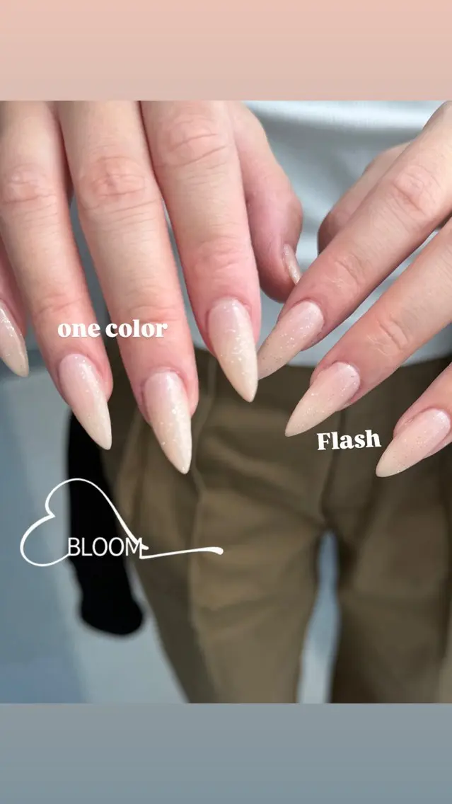 ネイル フラッシュネイル ラメ(グリッター) ワンカラーネイル BLOOM. KANAのネイルデザイン