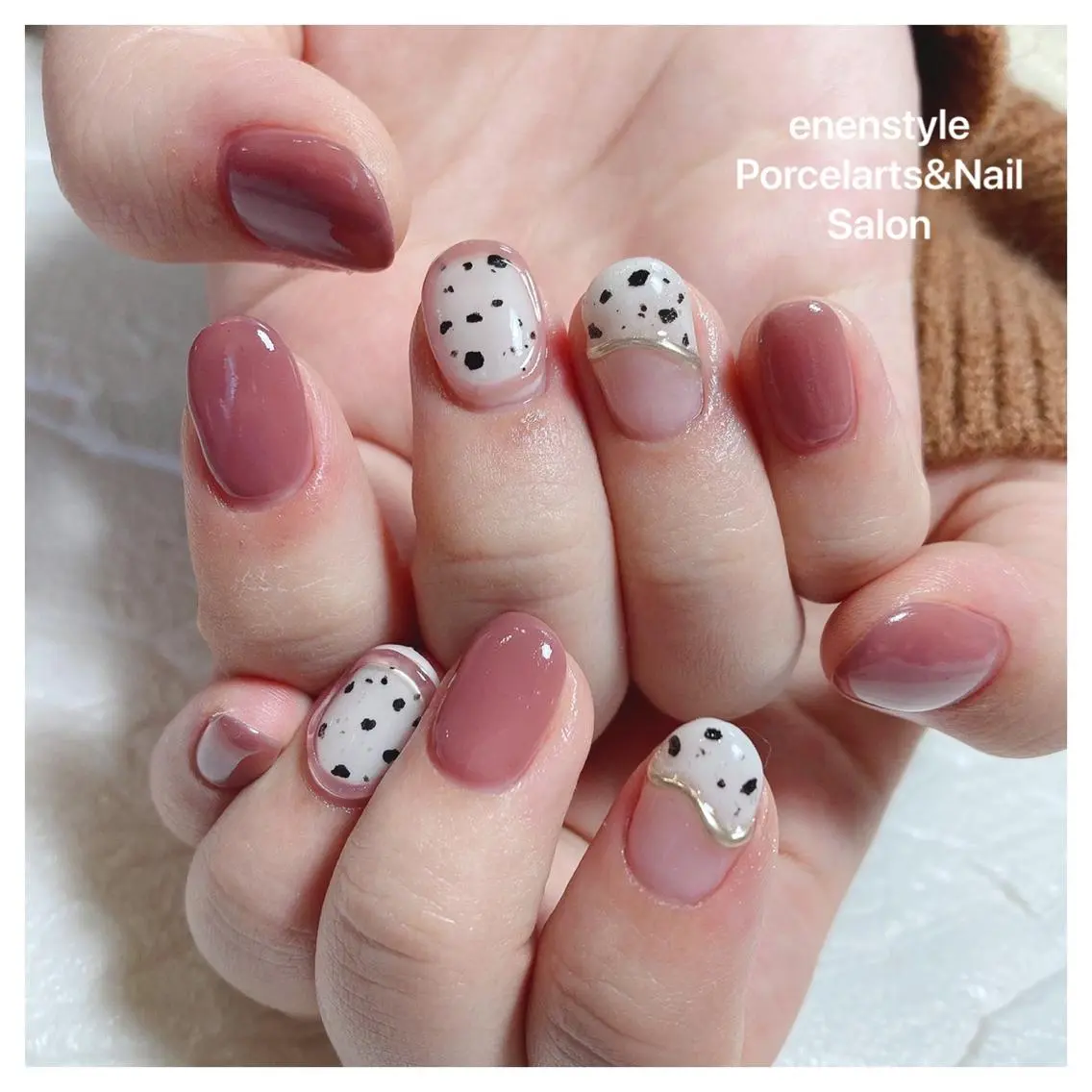 ミディアム ネイル ハンドネイル 🐾enen style 🐾のネイルデザイン
