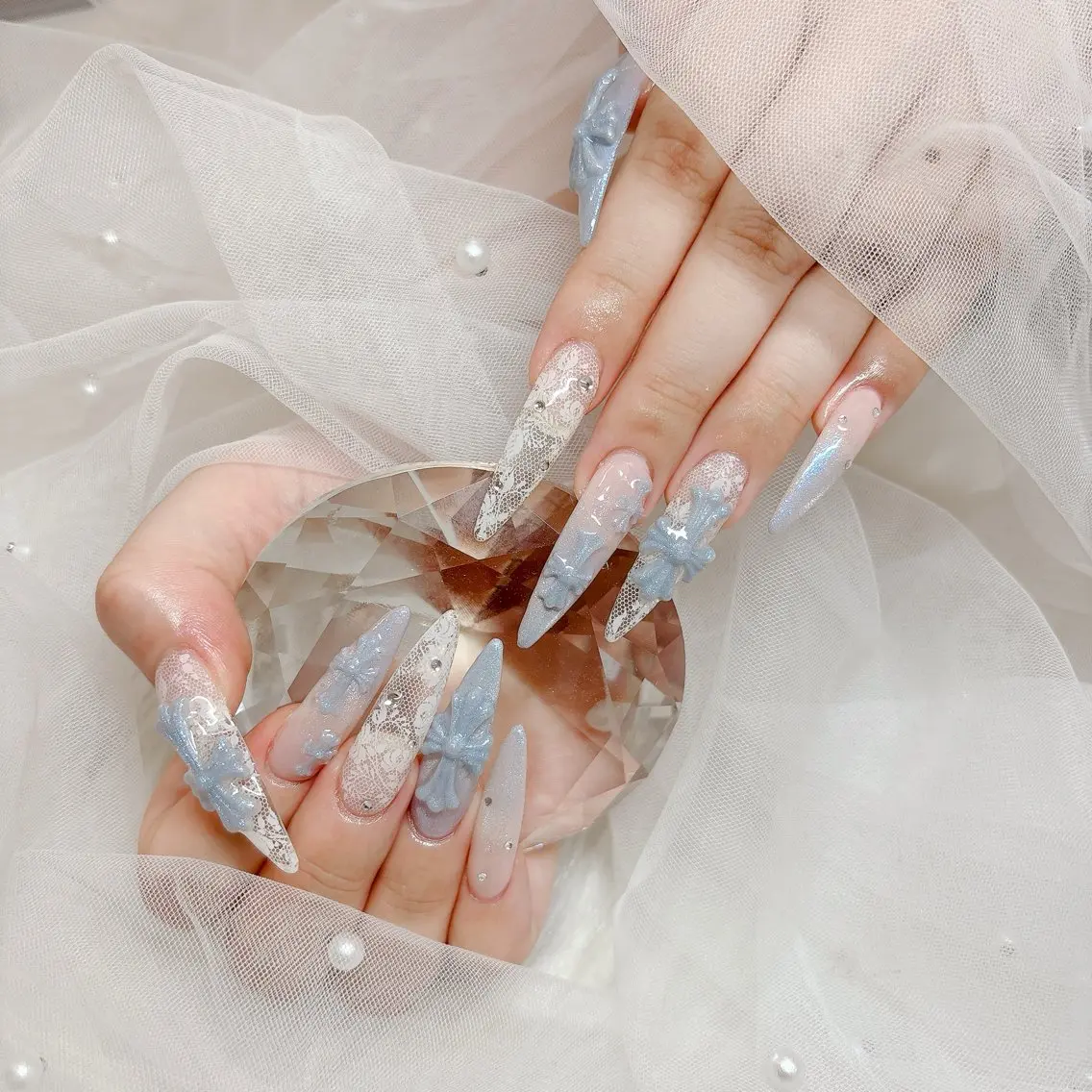 ネイル レース ワンホンネイル ハンドネイル 中野駅徒歩5分💅 ラクロレのネイルデザイン