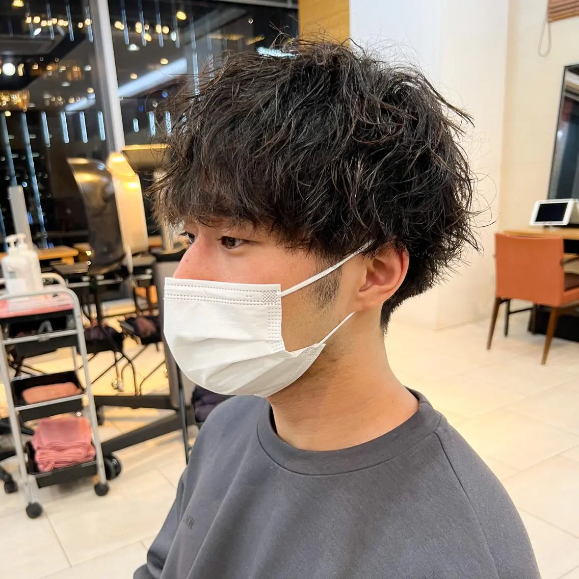 ショート メンズ カット パーマ メンズカット曲がる 縮毛矯正佐々木タクマのヘアスタイル
