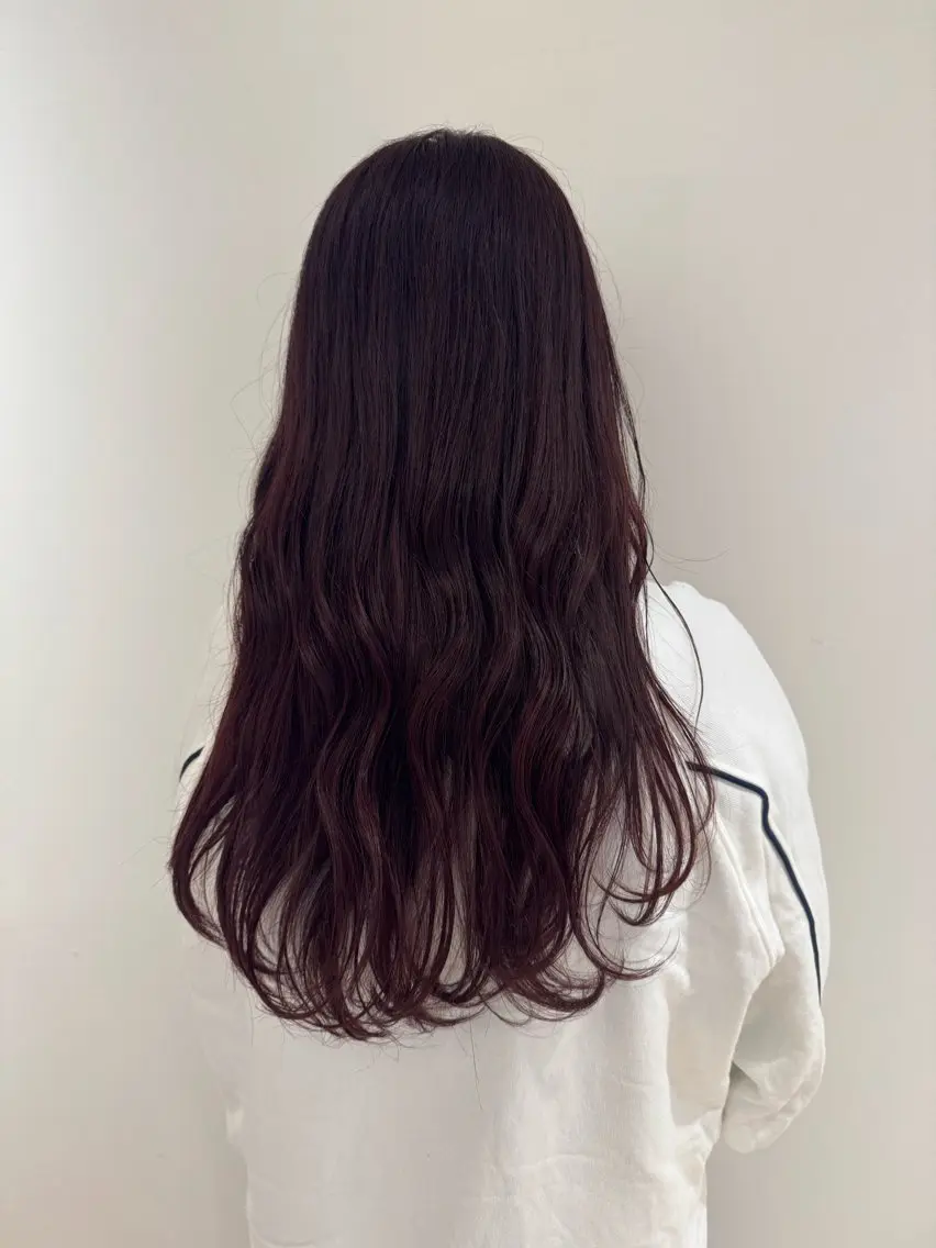 ロング カラー ブリーチ ラベンダーカラー ラベンダーピンク ブリーチなしカラー ピンクカラー カット ヘアカラー トリートメント えんどう みほのヘアスタイル