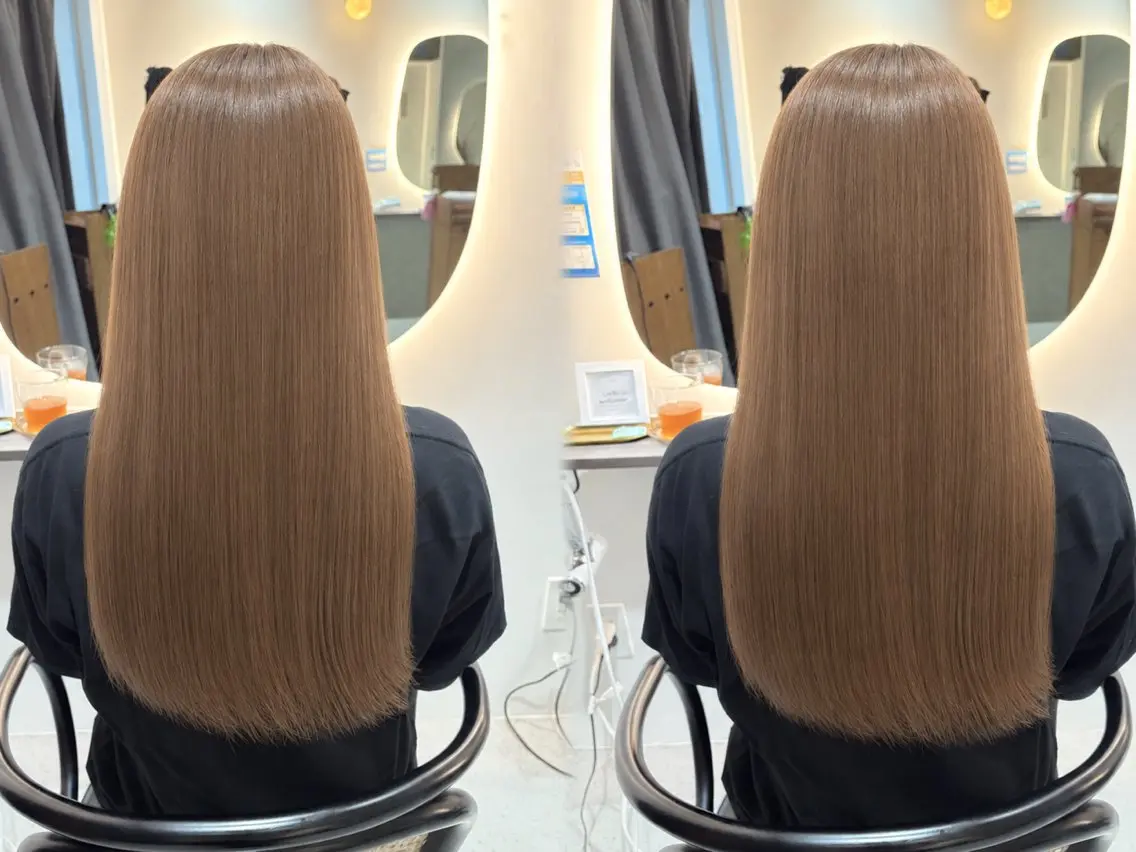 ロング カラー カット ヘアカラー トリートメント すずき あいりのヘアスタイル