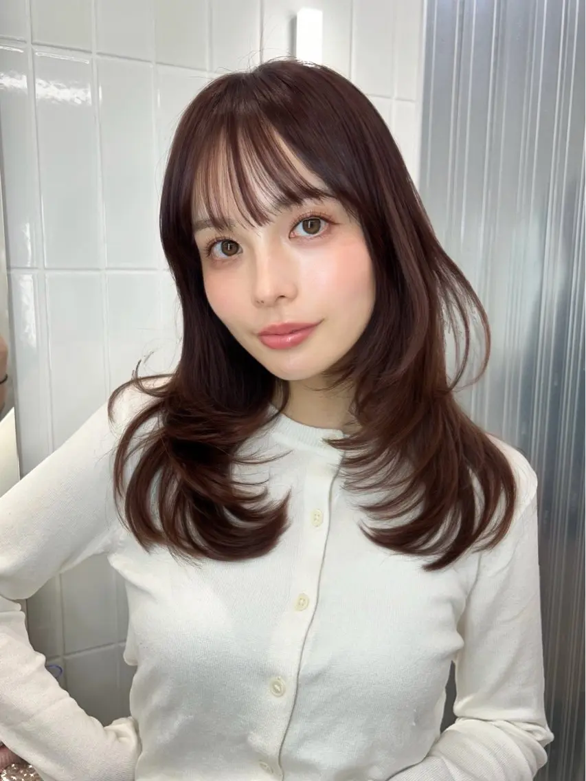 ロング レイヤーカット 原宿/ハイライト バレイヤージュ/大智のヘアスタイル