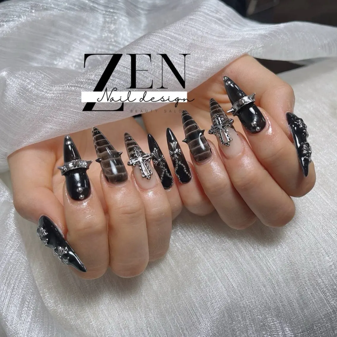 ネイル チークネイル 長さ出し フレンチネイル 韓国ネイル マグネットネイル ハンドネイル Zen Nail Design 池袋のネイルデザイン