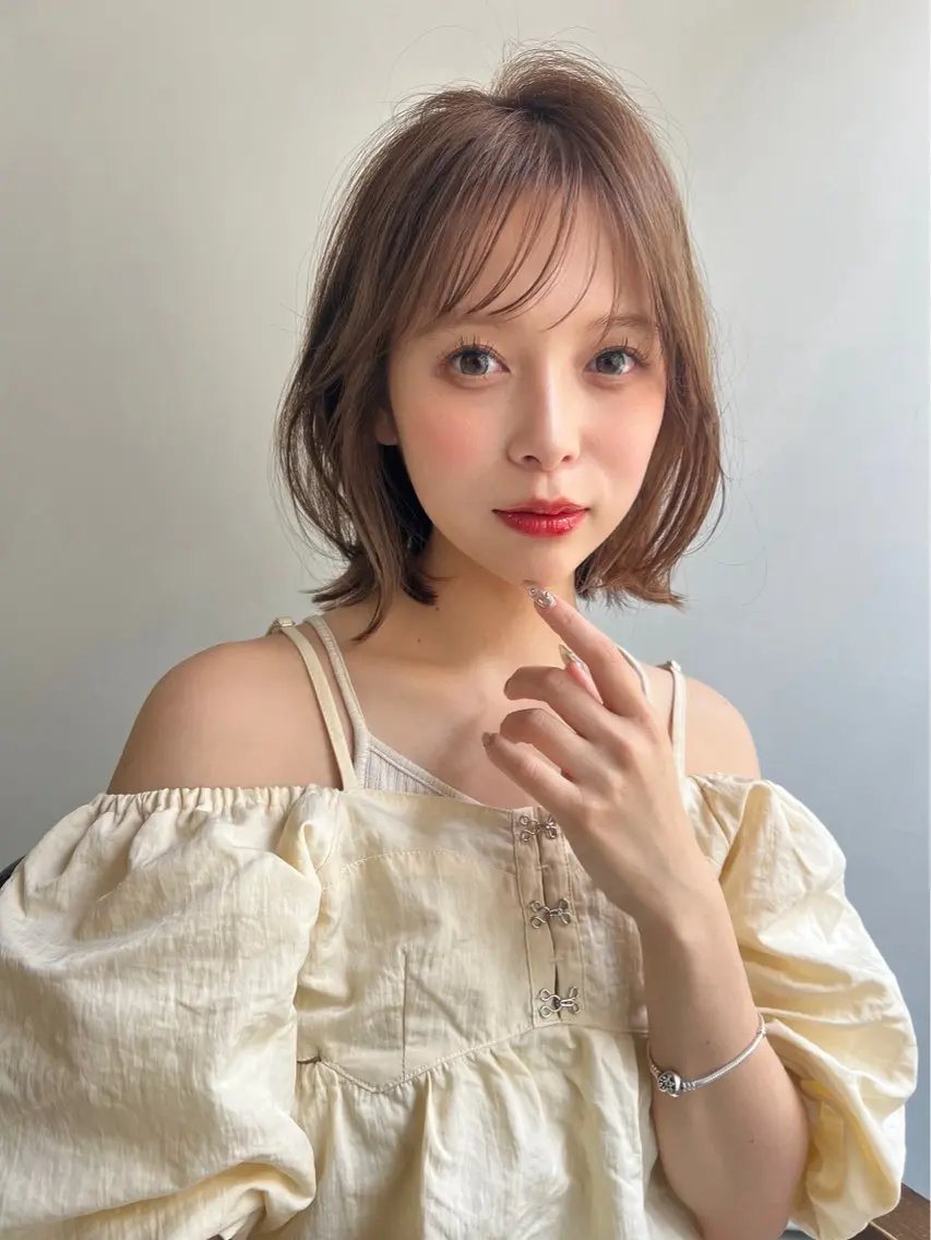 ミディアム カラー ヘアカラー トリートメント maika /髪質改善/艶カラーのヘアスタイル