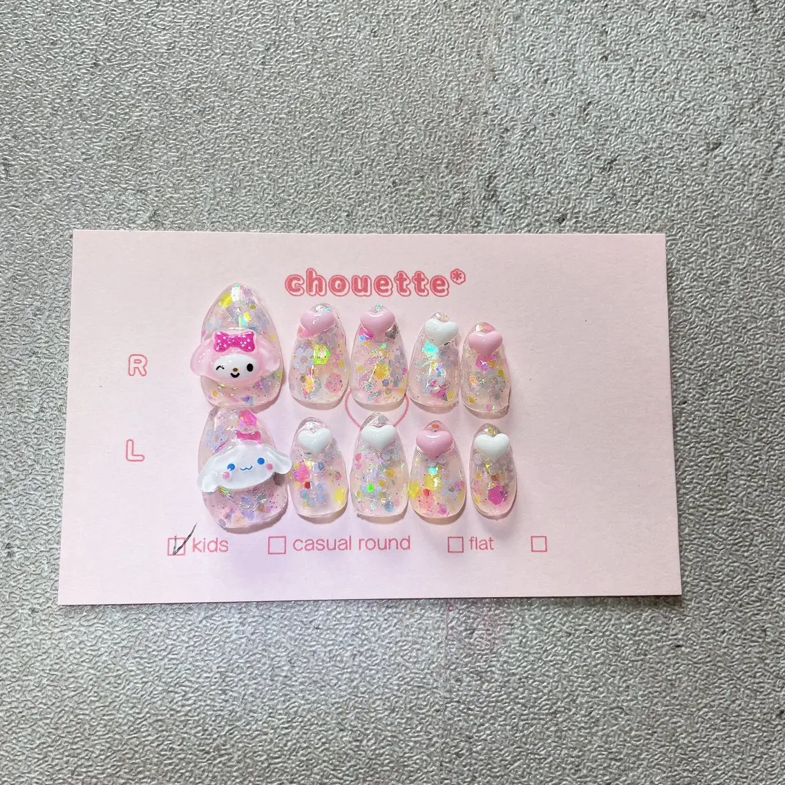 ⭐️キッズネイルチップ⭐️👧🏻🎀💅🏻🫧色パーツを自分で選んで、ネイルチップを作成💓ママと一緒にきてね🩷の写真